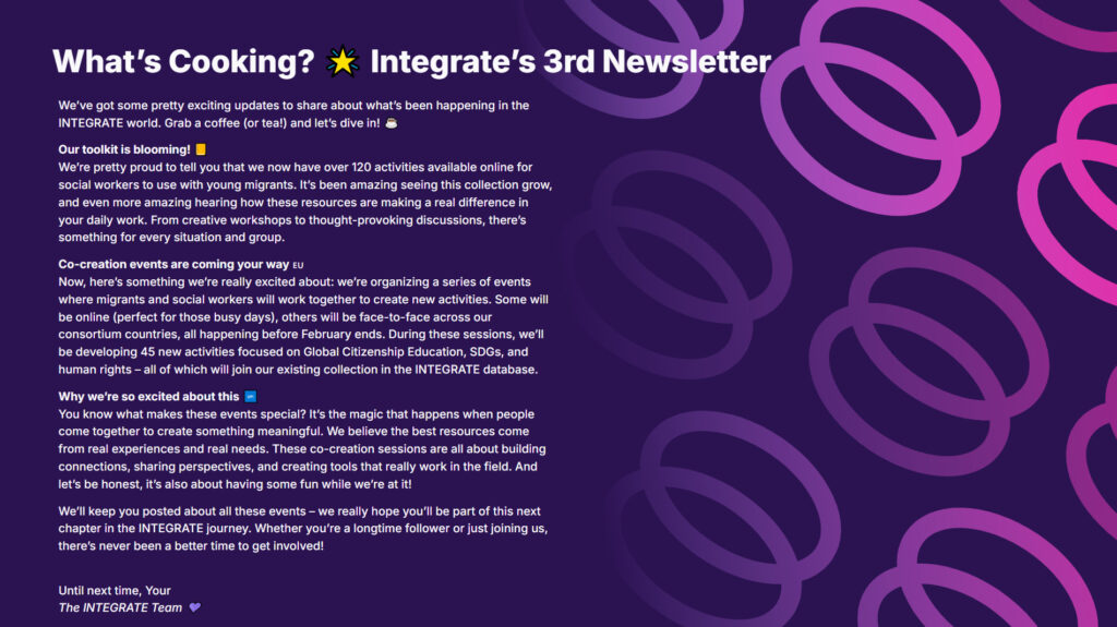 Integrate’s 3rd Newsletter